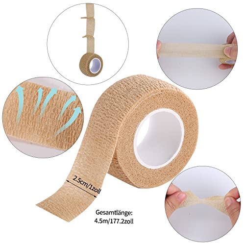 12 Rollen Selbstklebender Verband, 2,5cmx4,5m Selbsthaftende Bandage Elastische Fixierbinde Haftbandage Selbstklebend fürSport Hand Arm Fuß Gelenk Finger(Bunt)