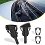 Sodcay 2 PCS Front Windshield Washer Nozzles Spray Jet Kit Replacement for Chrysler for Jeep for Dodge for Ram Replaces OEM #: 5303833AA, 5303834AB (Black)