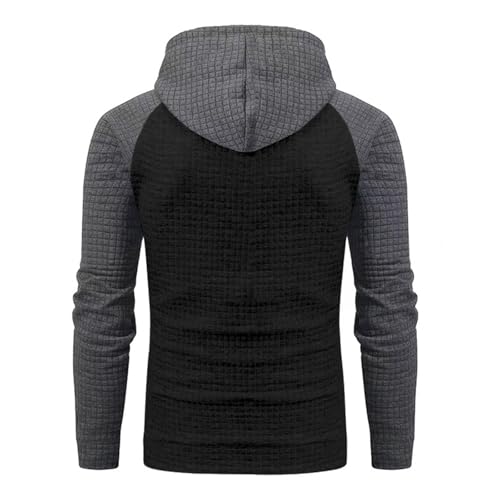 Mens Hoodies Waffle Knit Hooded Sweatshirt Long Sleeve Fashion Pullover Hoodie Hipster Casual Outfits with Kanga Pocket4