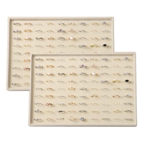 Image of Large Velvet Jewelry Tray Display Drawer Inserts 2 Pack