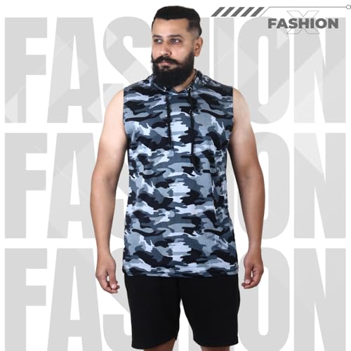 Image of Sleeveless Hoodies T Shirts for Men - Gym Vest, Sando Tank Top Wear, Workout Baniyan, Bodybuilding Tshirts, Sports Tshirt Vests