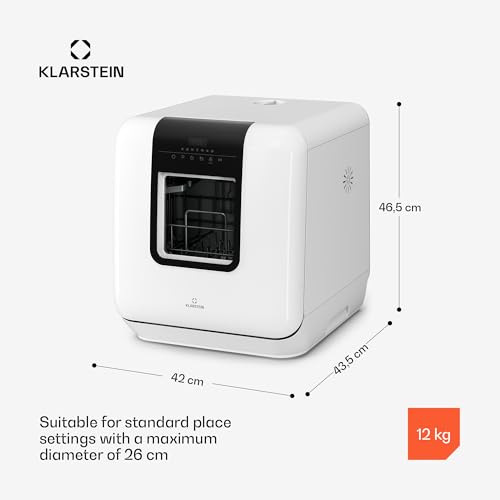 Klarstein Melville Tabletop Dishwasher – Compact Dishwasher for 3 Place Settings, 7 Programs, 6 L Water Use, AquaStop, Portable Design - Image 7