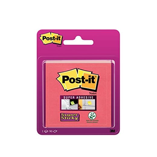 Post-it 6920P självhäftande lappar superklisterlappar, 76 x 76 mm, 90 blad, vallröd