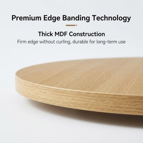 Plateau tournant bois de table blanc 50cm : la solution pour partager vos plats sans encombre - 5