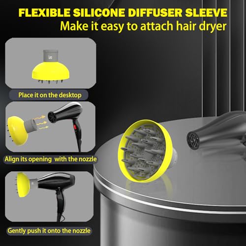 Acessório difusor de cabelo grande para bicos de secador de cabelo de 1,7 a 2,1, acessório universal