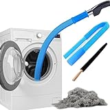 Universal Dryer Lint Vacuum Attachment, 2 Pieces Dryer Vent Cleaning Kit, Includes Flexible Dryer Lint Brush, Compatible with Most Vacuum Cleaners, for Quick Lint Removal