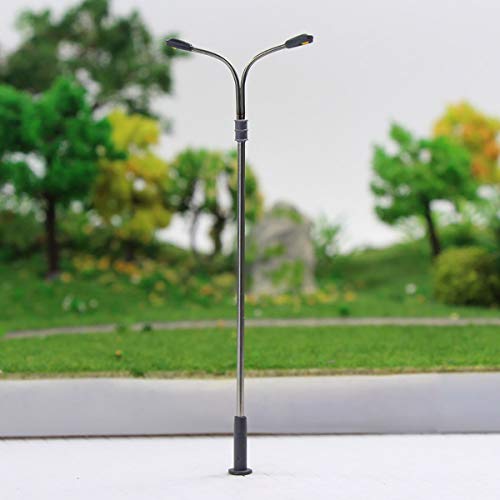 ExcLent 20 Stücke 3 V Modell Eisenbahn Layout Zug Led Lampe Straßenlaterne Doppelkopf Ho N Maßstab 1:75 1: 100 1: 200… – Bild 3