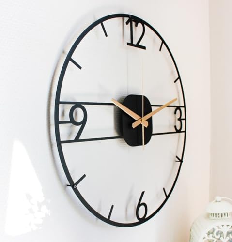 Image of Morden Metal Wall Clock for Living Room, Bedroom, Office, Kitchen, Stylish Wall Clock for Home and Hall, Designer Big Size Modern (DA-221, 60 CM)
