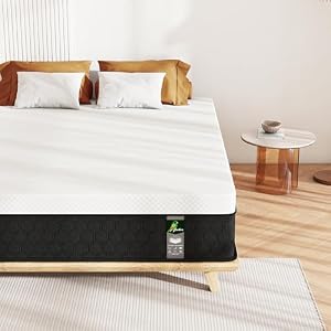 Full Size Mattress 10 Inch Innerspring Hybrid Mattress in a Box with Memory Foam for Back Pain Relief Medium Firm Mattress with Motion Isolation Strong Edge Support