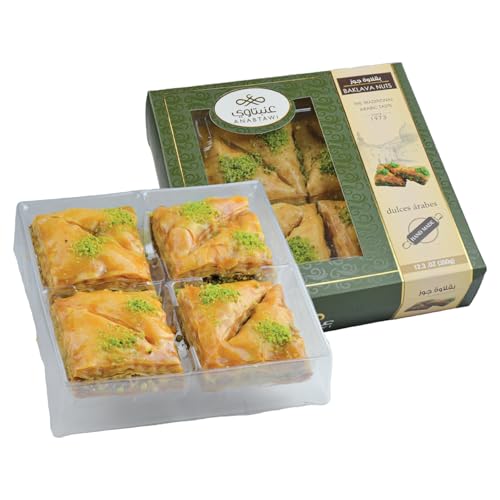 Yaffa Anabtawi Classic Walnut Baklava 350g Authentic Handmade Middle Eastern Dessert Pastry | Halal & Vegetarian Sweets for Eid Ramadan Christmas & Gifting |Assorted Baklawa Gift 350g