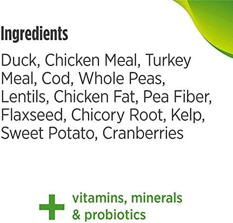 Miniatura 7 de Nulo Alimento seco para gatos sin granos para interiores con probiótico Bc30 (receta de pato y lentejas, bolsa de 5 libras)