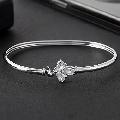 CZ Elegance Floral Teardrop Cut Zircons Bracelet