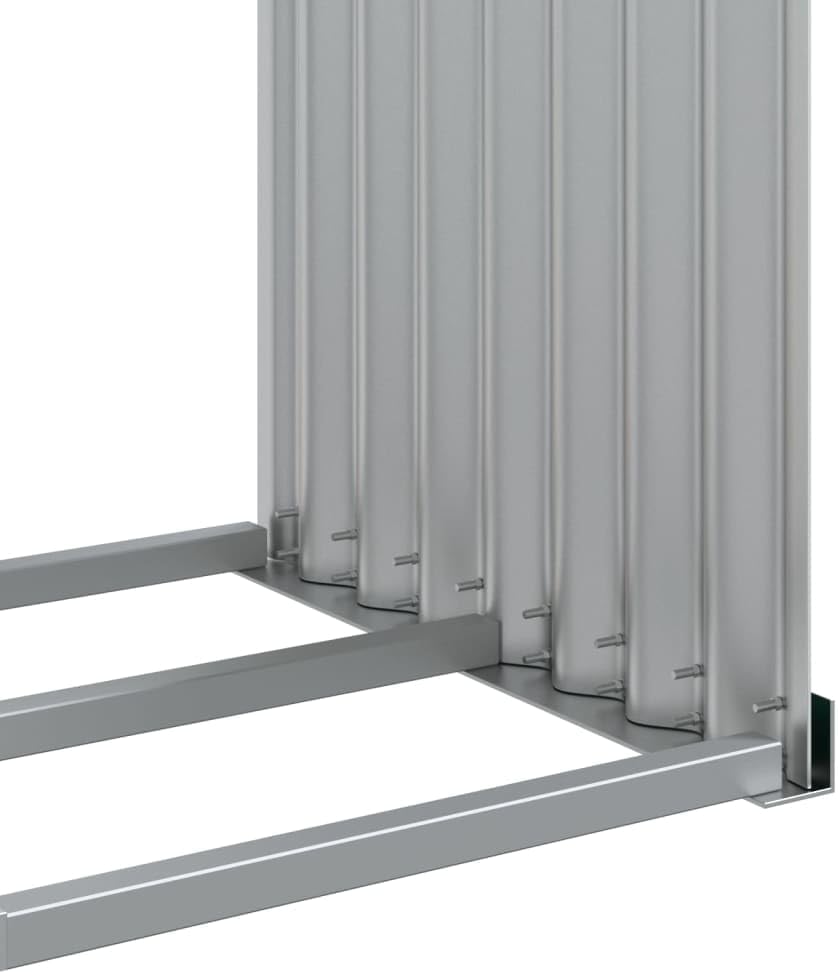 vidaXL Log Holder, Patio Deck Firewood Rack Wood Storage, Log Holder for Outdoor Indoor Fireplace, Green 47.2"x17.7"x55.1" Galvanized Steel