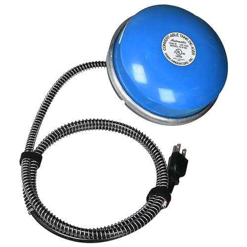 Farm Innovators Ice Chaser 1250 Watt Cast Aluminum Floating Tank Deicer with Self Regulating Thermostat and Heavy Duty Anti Chew Cord Protector