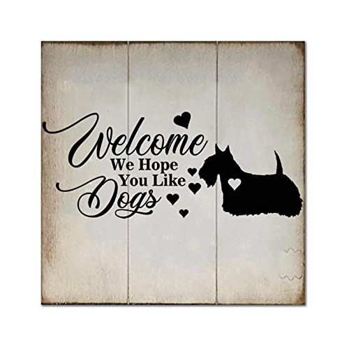 Plaque de bienvenue English Cocker Spaniel en bois de 35 cm pour décoration murale