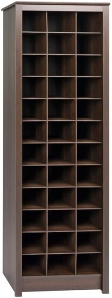 Pemberly Row Shoe Storage Cabinet, Freestanding Shoe Storage Organizer with 36 Cubbies, 12-Tier, Shoe Rack Adjustable Partition for Entryway, Closet, Living Room in White