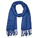 Falari Women's Solid Color Pashmina Shawl Wrap Scarf 80" X 27" Light Navy