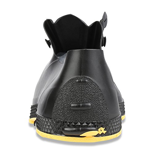 Servus SuperFit 4" PVC Dual-Compound Slip-On Men's Overshoes, Black & Yellow (11003-Bagged)4