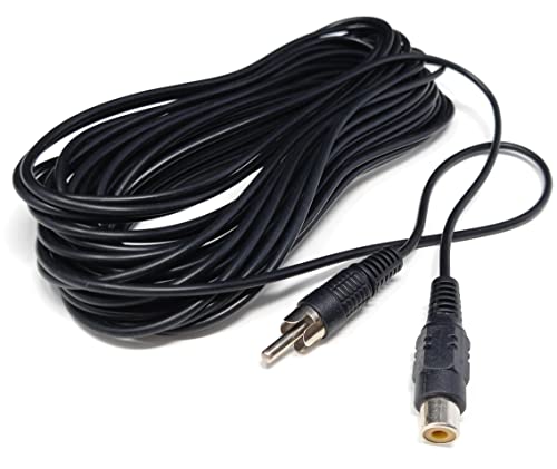 Cable de extensión RCA a RCA de 10m DRUT cable de audio mono de 33 pies para TV y vídeo negro