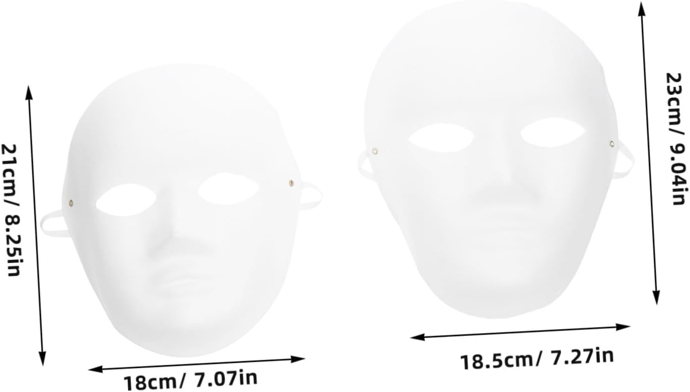 Diy Design Paintable Paper Mache Halloween Mask Elastic Strap for Parties Cosplay