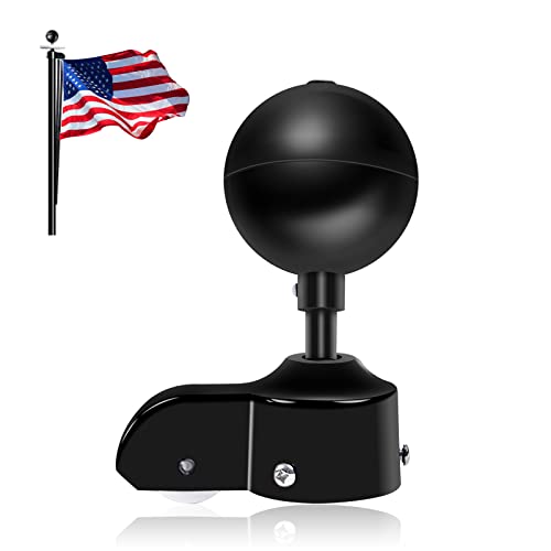 Nq Flagpole Top Replacement Kits - Black Aluminum Flagpole Ball Topper Ornament And Flagpole Truck With Nylon Pulley, Fit 1.6" To 2" Diameter Us Flag Poles (2" Truck & 3" Black Ball) #TOP28