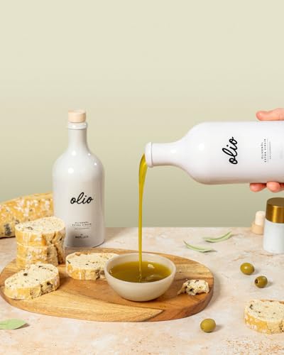 POTLUCK | Extra Natives Olivenöl | Aus sorgfältig ausgewählten Oliven | Kaltgepresst und reich an Geschmack | Wiederverwendbare Keramikflasche | 500ml | Vegan und mit natürlichen Inhaltsstoffe