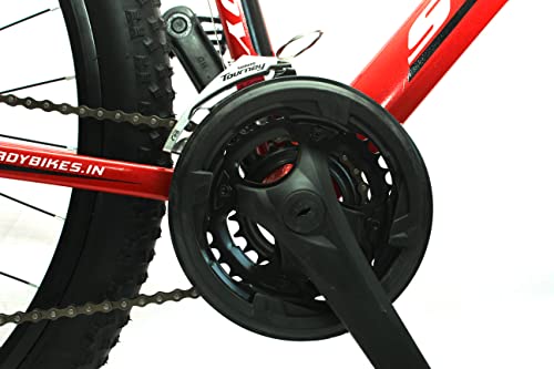 Image of STURDY BIKES 27.5 Inch Aluminium MTB with 21 Gears and Dual Disc Brakes (Red)