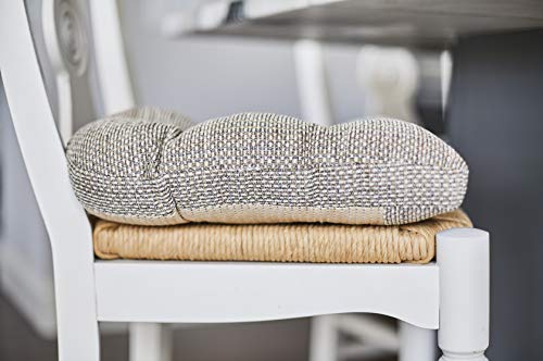 Klear Vu Tyson Overstuffed Universal Non-Slip Dining Chair Cushions For Kitchen Decor Or Office Use, U-Shaped Skid-Proof Seat Pad, 15X15 Inches, 4 Count (Pack Of 1), Natural #TOP6