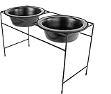 Platinum Pets Double Diner Feeder with Stainless Steel Dog Bowls, 28 oz, Silver (Pack of 1)