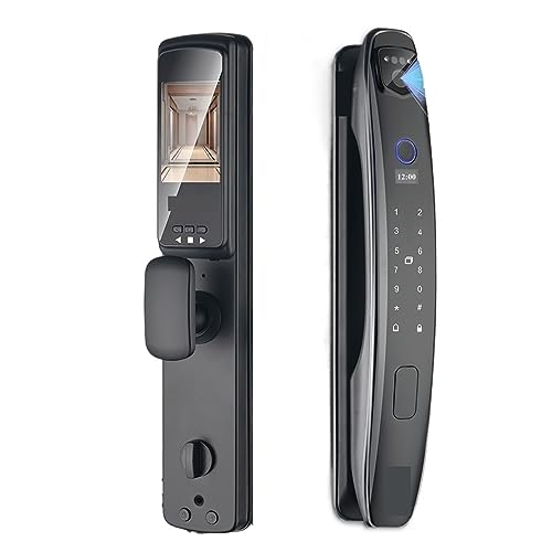 BtsAn 3D Face Smart Door Lock Security Camera Monitor Intelligent Fingerprint Password Biometric Electronic Key Unlock Usmart Go (Color : CS7(6068-U-24-280-R))