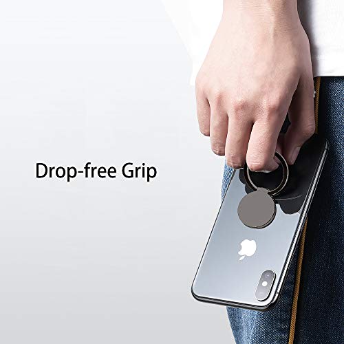 Ultra Slim Phone Ring Holder, Tomorotec Thin Cell Phone Ring Stand For Magnetic Car Mount With Black Car Mount Hook - For Iphone X Xr Xs 8 7 Plus 6S 6 5S 5 Se, Galaxy S8 S7 S6 Edge (Metallic Grey) #TOP6