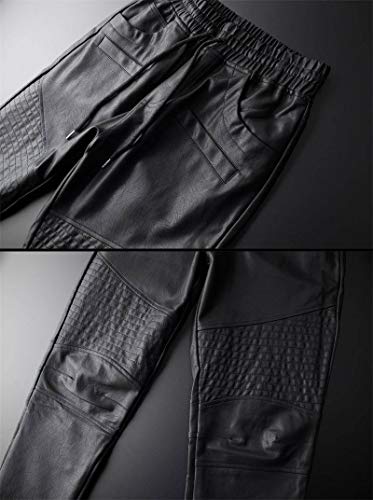 Idopy Men`s Faux Leather Jogger Elastic Waist Drawstring Pu Harem Pants (1904, 28) #TOP4