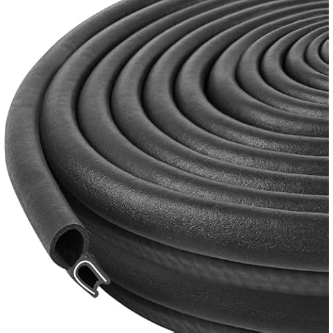 Kikerike Automotive Door Weather Stripping 40Ft Car Rubber Edge Trim Seal Strip Gasket with Top Bulb Easy to Install for Car Bus Camper Boat RV Truck Doors and Home Applications Cover