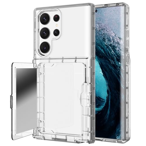 Coque compatible avec Samsung Galaxy S23 Ultra portefeuille double couche porte-carte