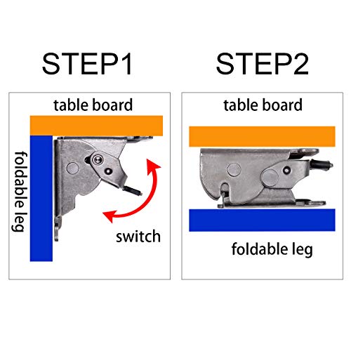 Magiin 2PCS Bisagras Plegables con Tornillos Acero Inoxidable para Patas de Muebles Cama Mesa Armario Estantes Soporte Invisible Simple