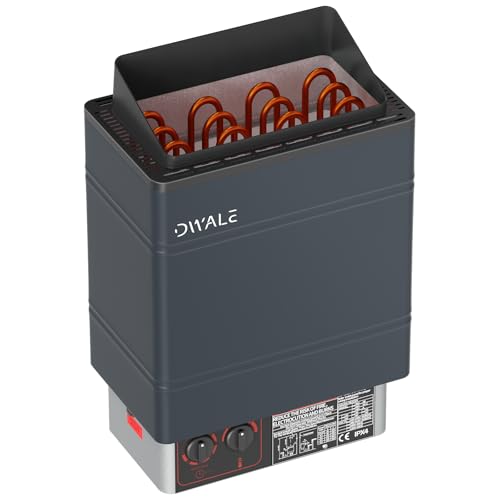 DWALE Sauna Heater, 6KW 240V Sauna Heater Stove, Electric Sauna Stovewith Built-in Controls,Suitable Sauna Room 176-318 Cubic Feet for Bath Sauna Room Spa Shower Bath Sauna