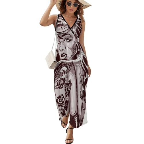 Robe maxi décontractée contre la chaleur estivale vêtement long fleuri