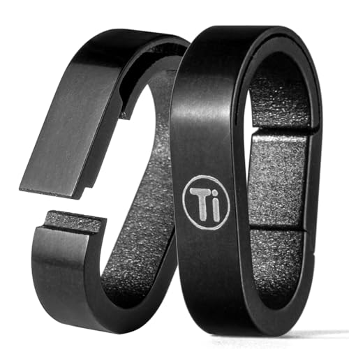 TISUR Titanium Key Chain Rings, Mini Carabiner Keyring Clip,Small Key Holder Split Key Ring Connector Keychain Accessories Black (2Pcs mini carabiner links)