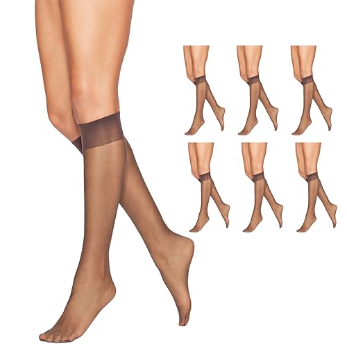 Image of Hanes Alive Women's Full Support Sheer Toe Knee High Stockings