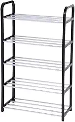 Sapateira Vertical Luxo Multiuso Organizador Porta Sapatos 5 andares - Ideal Para 10 Pares de Sapato - 74x42x19 Cm - Aço Inox - Linha Premium Xtrade