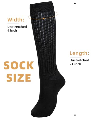 Image of HONGTEYA Slouchy Socks Women Knee High Soft Cozy for Boot