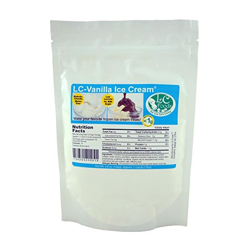 Low Carb Vanilla Ice Cream Mix - LC Foods - All Natural - Gluten Free - No Sugar - Diabetic Friendly - 5.8 oz