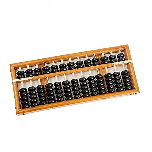 EWUROI 13 Digits Wooden Standard Abacus Chinese Calculator Counting Math Learning Tool