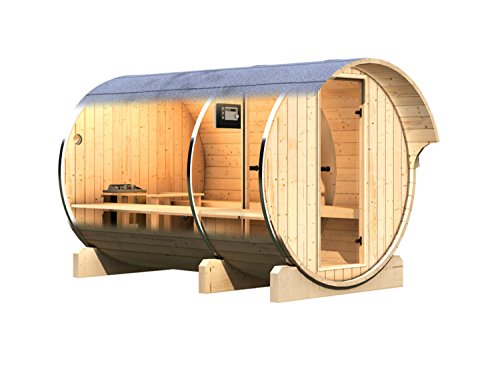 Tonnensauna Fasssauna Kotka 3 323cm x 285cm x 216cm