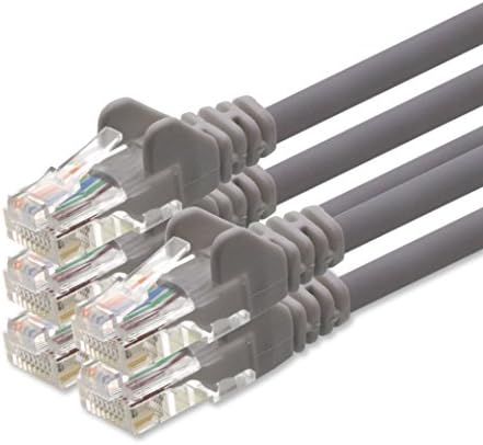 0,25m - grey 10 - pieces - LAN Network Cable CAT.5 CAT5 Premium Quality Ethernet Patch Cable, compatible with CAT6 / CAT6a / CAT7