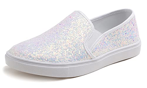 Feversole Women's Fashion Glitter Slip On Casual Flat Loafers,Sneakers Slip on Alla Moda per Mocassini Piatti Casual da Donna