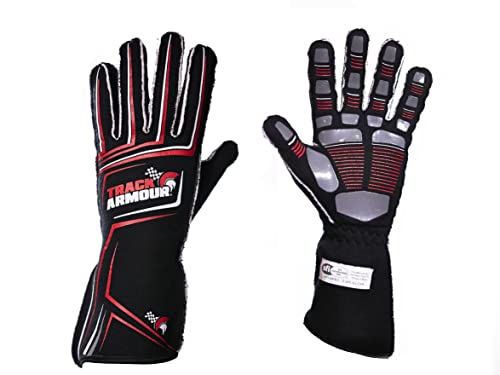 TRACK ARMOUR Guantes de carreras serie 4 SFI 3.3/5 Nomex de tela de silicona