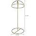 MyGift Set of 2 Brass Tone Metal Wire Table Standing Hat Racks with Round Dome Holder, 14 Inch Tall Tabletop Wig Display Cap Storage Stands Home Retail Décor