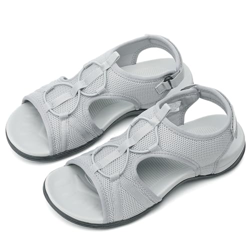 Image of UBFEN Womens Hiking Sandals Comfortable Walking Sandals Summer Sport Breathable Arch Support