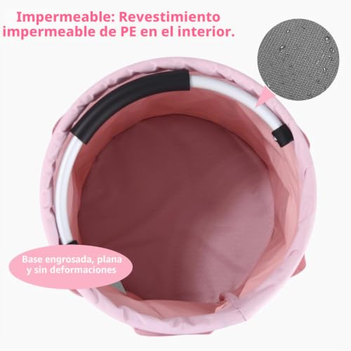 Miniatura 4 de Cestas Para Herramientas Con 6 Bolsillos ,Bolsa De Jardin Herramientas Plegable,Bolsa Organizadora Para Guardar Cosas En Casa, Ir De Compras, Excursiones Al Aire Libre, Picnics,Impermeable Rosa